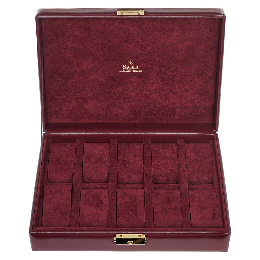 case for 10 watches acuro / bordeaux (leather)