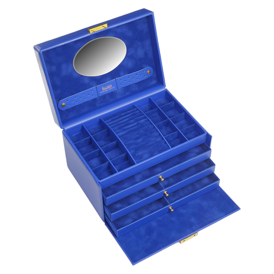 jewellery case Karen colisimo / blue (cowhide leather)