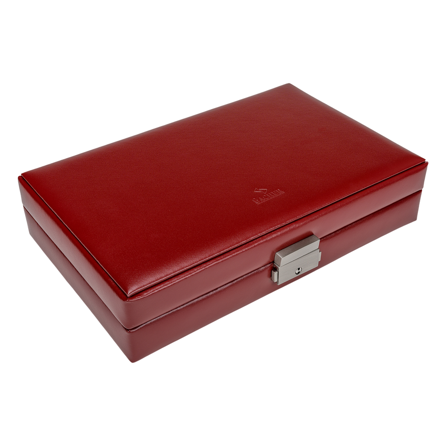 Étui pour bagues et collections amadora / rouge (cuir)