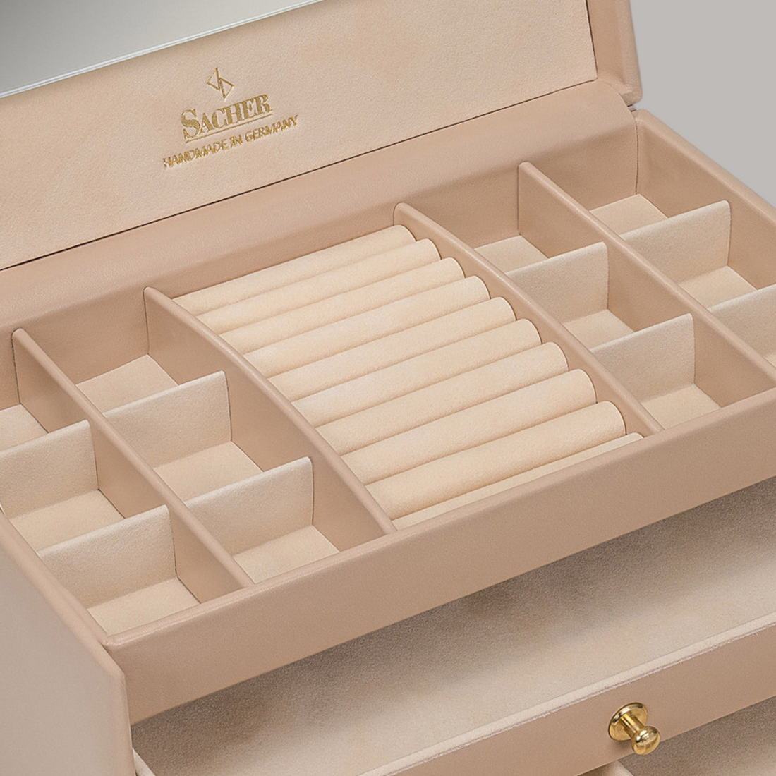 Schmuckkasten Emma pastello / beige (Leder)