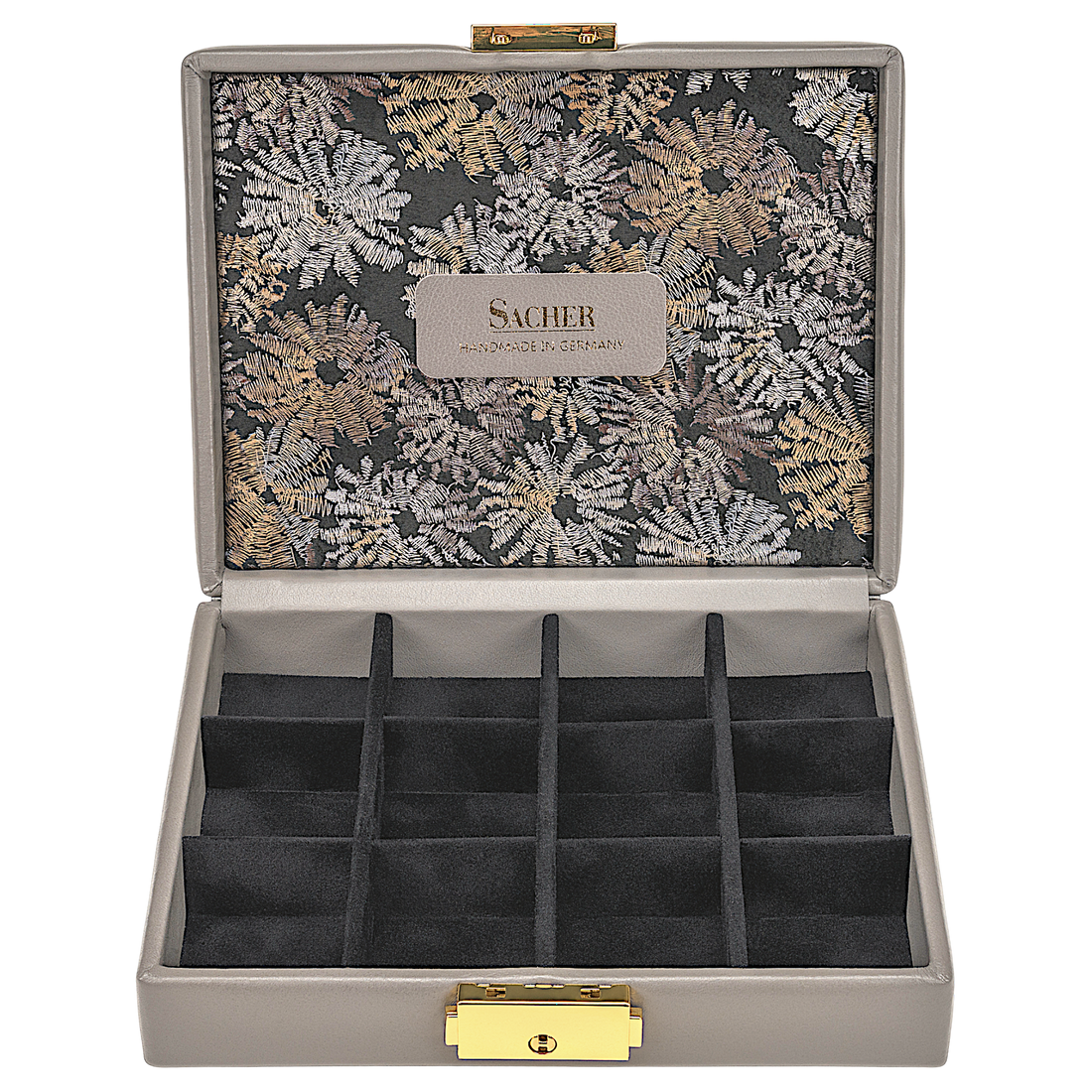 Etui fleur venice / gris (cuir)