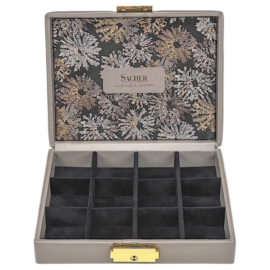 Etui fleur venice / gris (cuir)