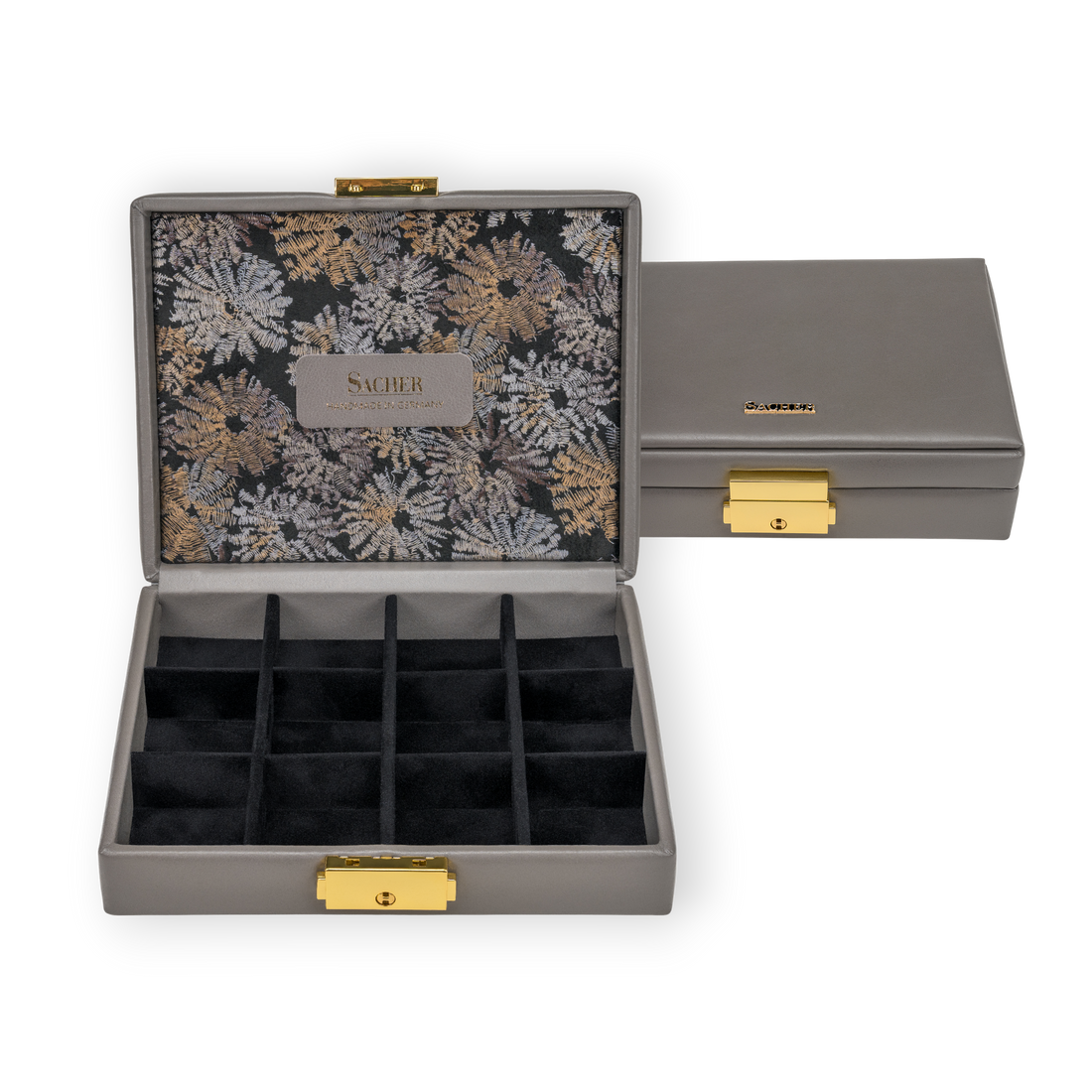 Etui fleur venice / gris (cuir)