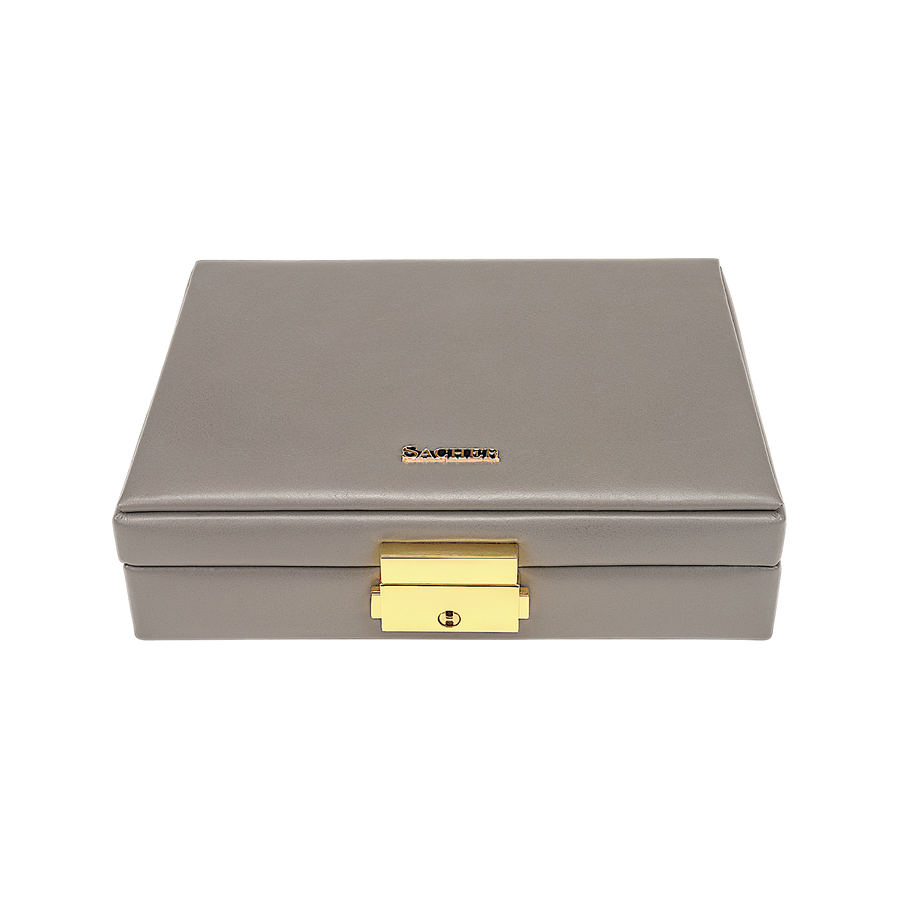 Etui fleur venice / gris (cuir)