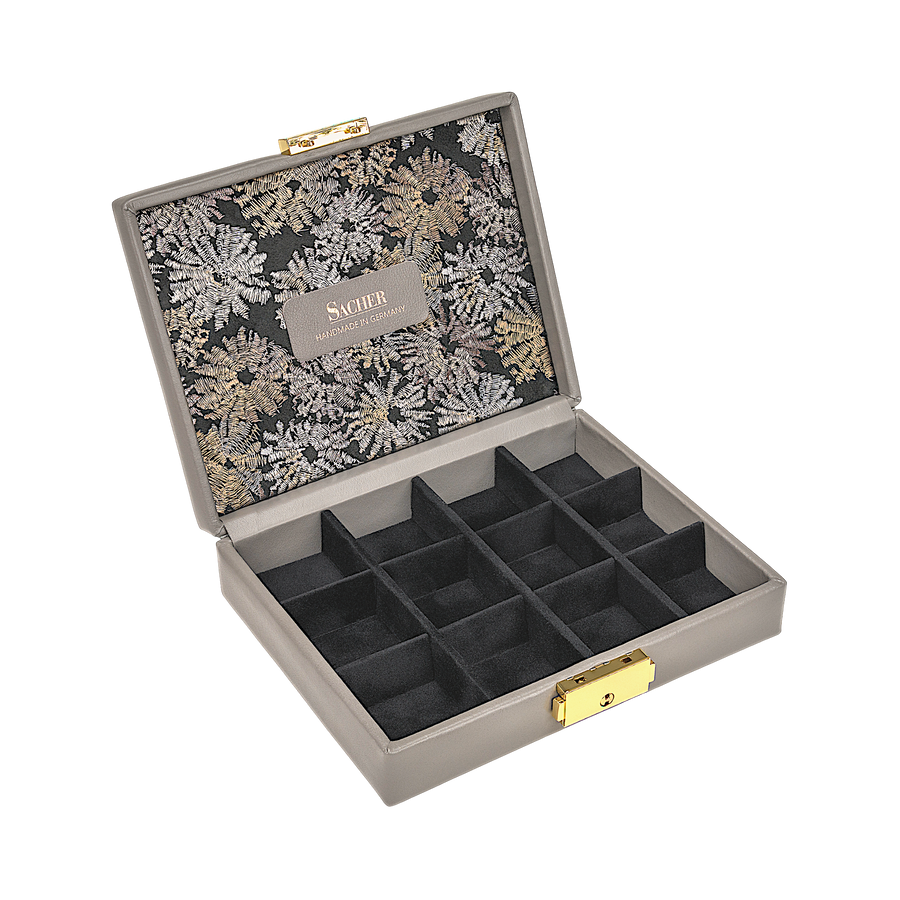Etui fleur venice / gris (cuir)
