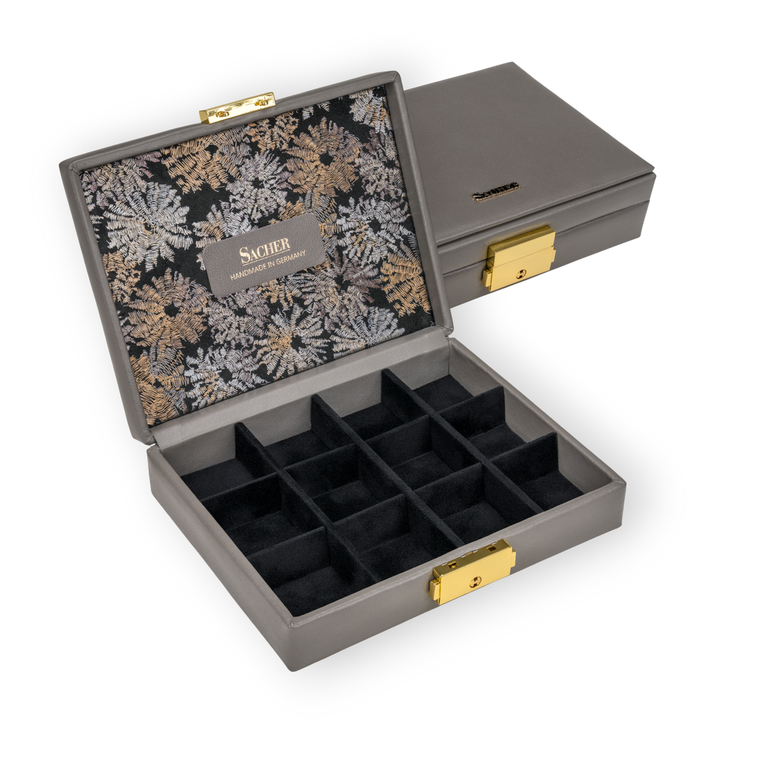 Etui fleur venice / gris (cuir)