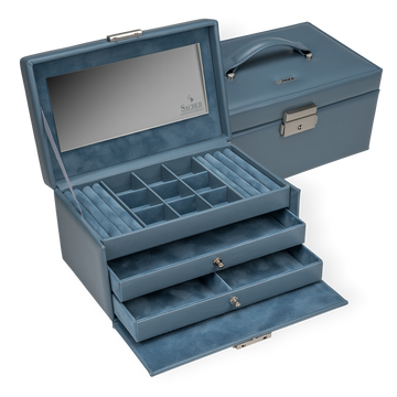 Schmuckkasten Elly pastello / hellblau (Leder)