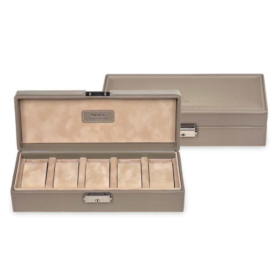 Coffret à montres nature / taupe (cuir)