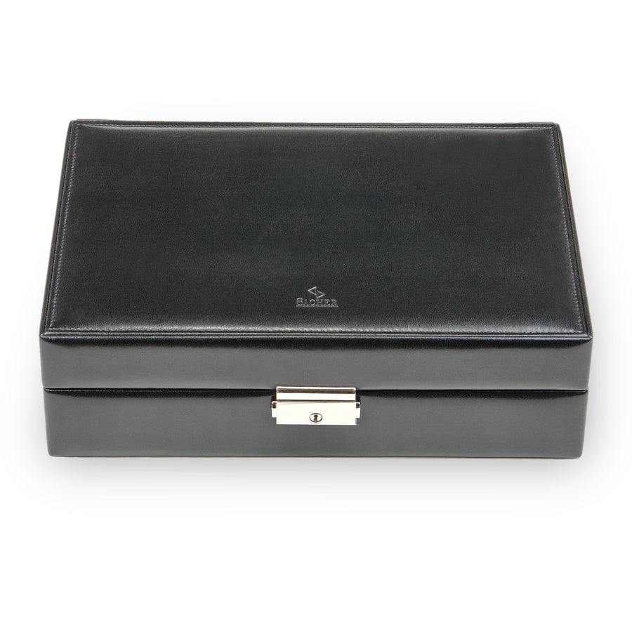 case for 10 watches new classic / black (leather)