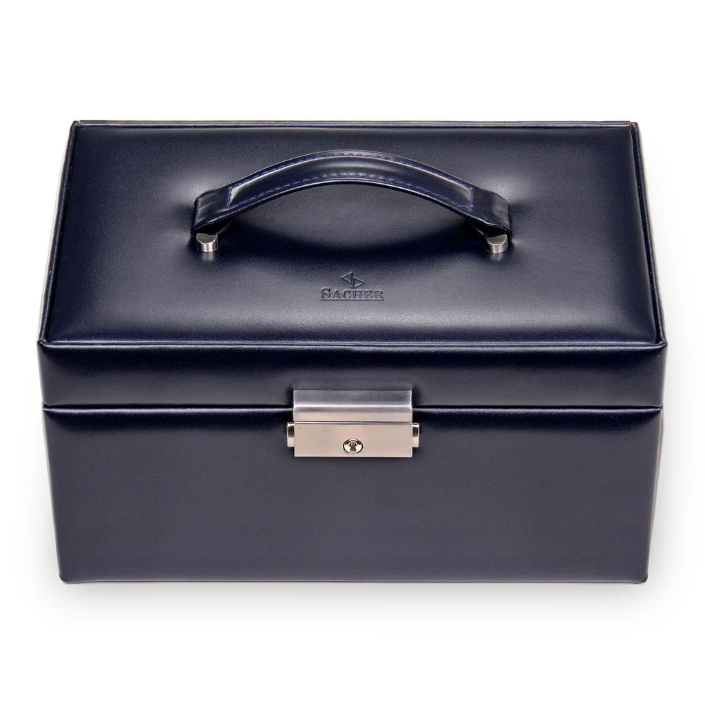 jewellery case Elly florage / navy (leather)