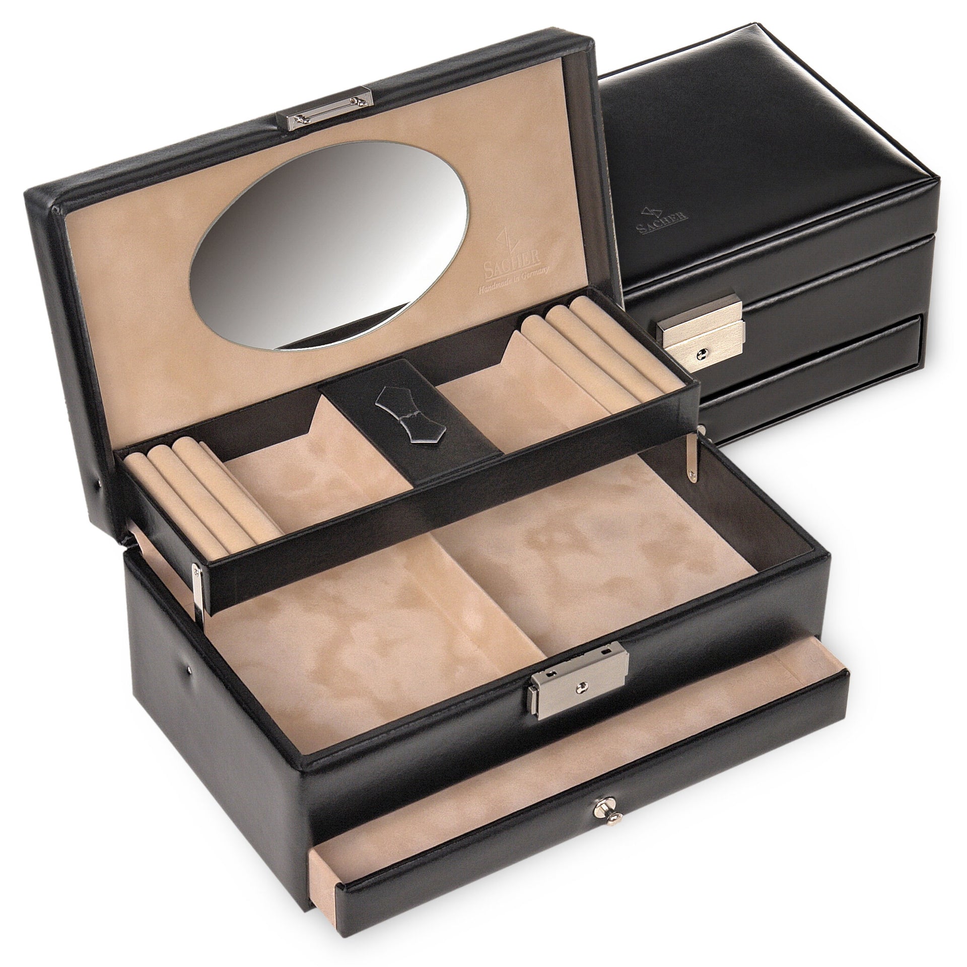 Boite à Bijoux Hanna New Classic / Bordeaux (cuir) – SACHER 1846