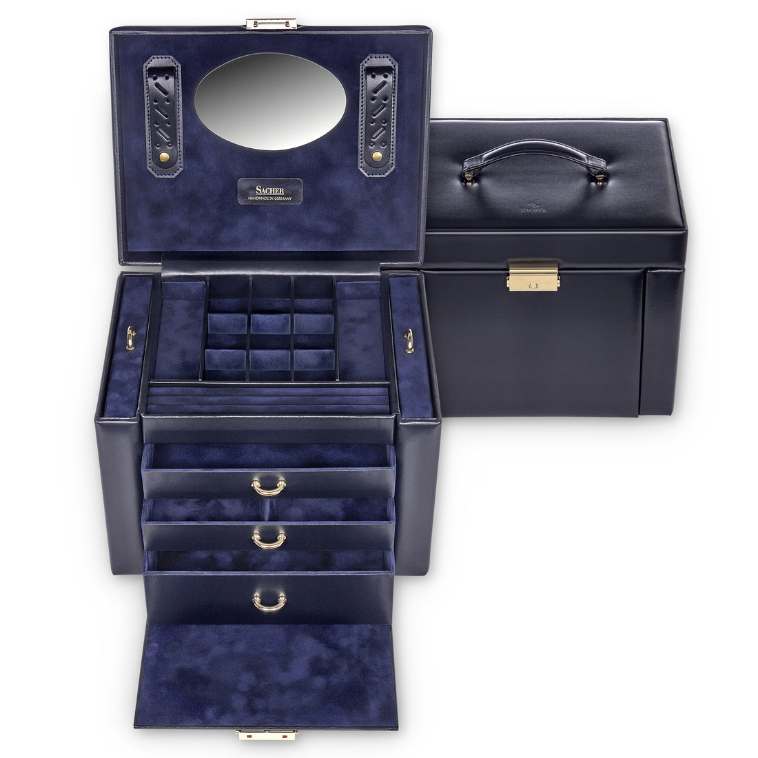 jewellery box Marta acuro / navy (leather)