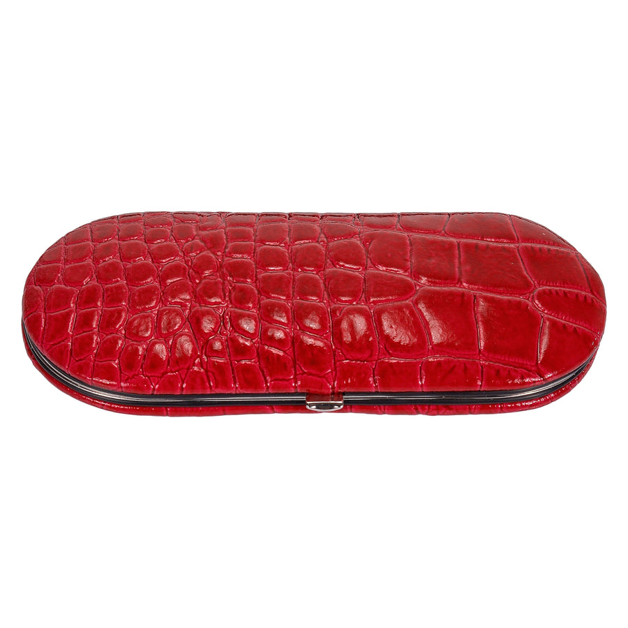 5 pcs. manicure set Manikürenset / red (leather)