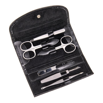 6 pcs. manicure set Manikürenset / black (leather)